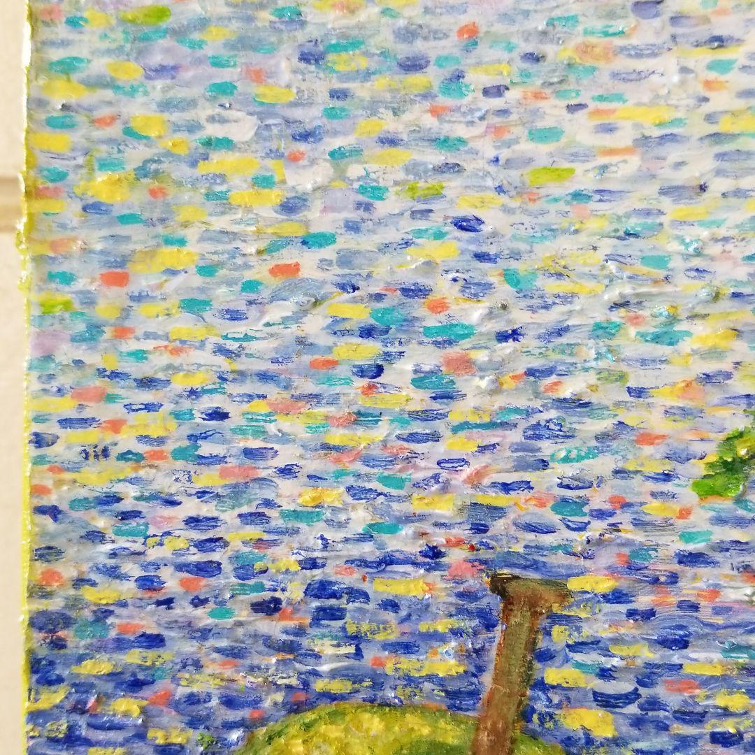 油絵　まろん　点で描いた静物