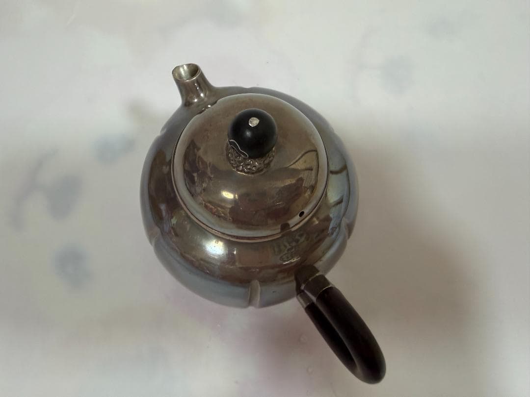 純銀製 阿古陀形 急須 銀瓶 煎茶道具