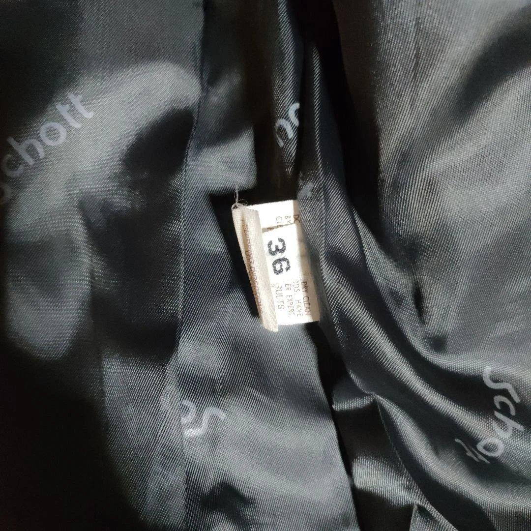 ク*ン様 人気定番Schot641t立ち襟シングルライダースジャケット ３６交換