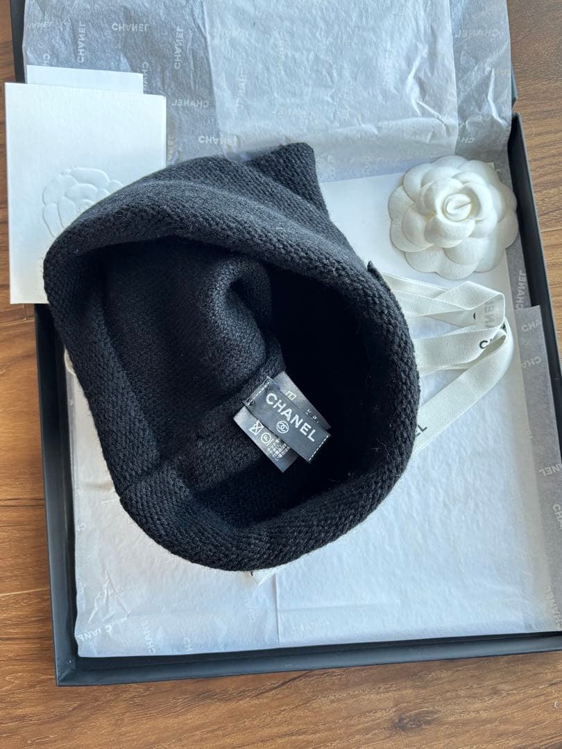 シャネル　ニットキャップ　ロゴニット帽　新品同様