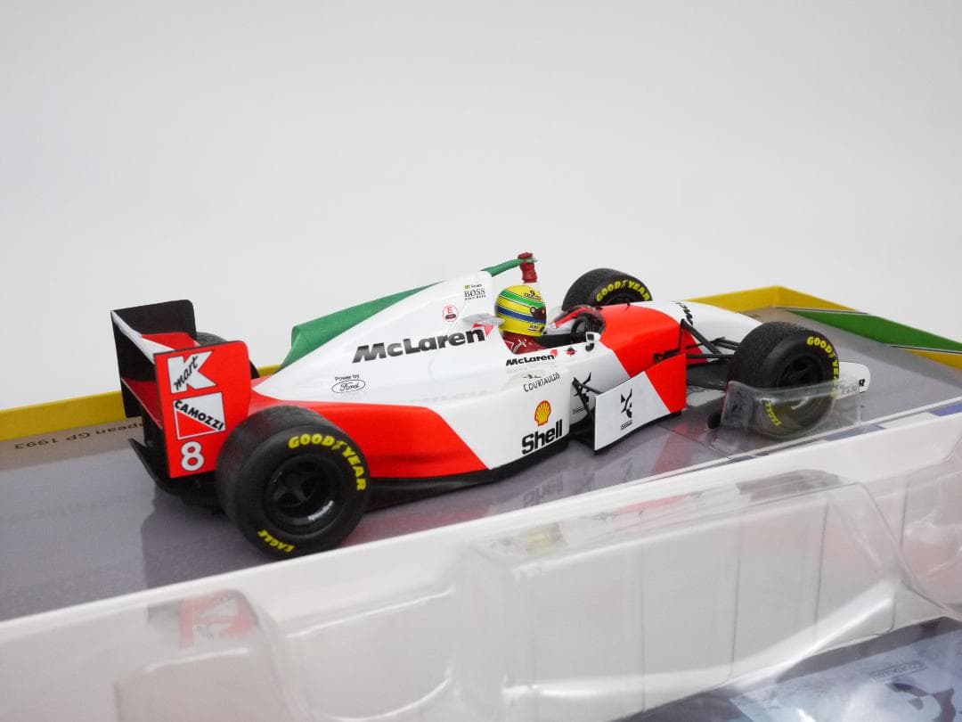 kuusプロフィ重要 1/18 マクラーレン MP4/8 A.セナ 国旗