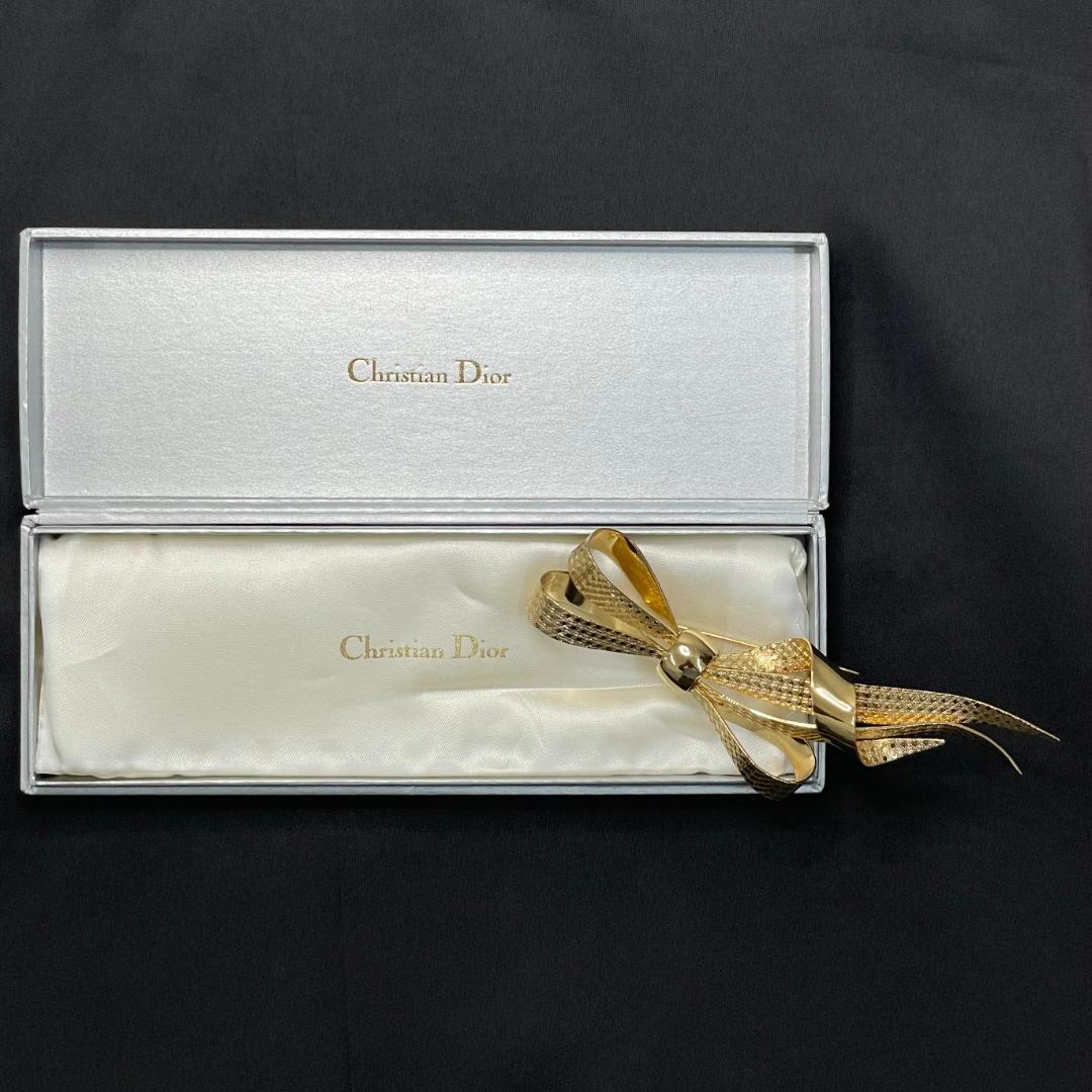 【ドイツ製】 クリスチャンディオール ブローチ リボン ビンテージ 大ぶり