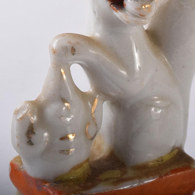 陶器製　色絵金彩　お稲荷さん　狐　3点まとめて　M　R8593