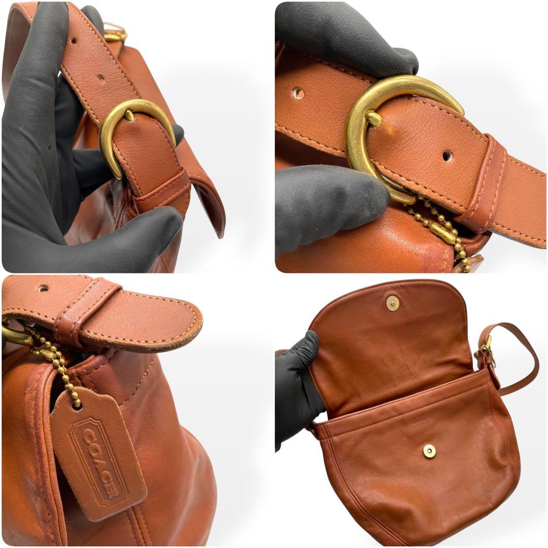 美品　希少　COACH　オールドコーチ　ショルダーバッグ　USA製　レザー　茶