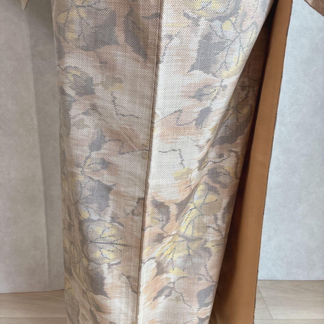 小紋　フルセット　大島紬　着物　正絹　秋の葉　名古屋帯　J5