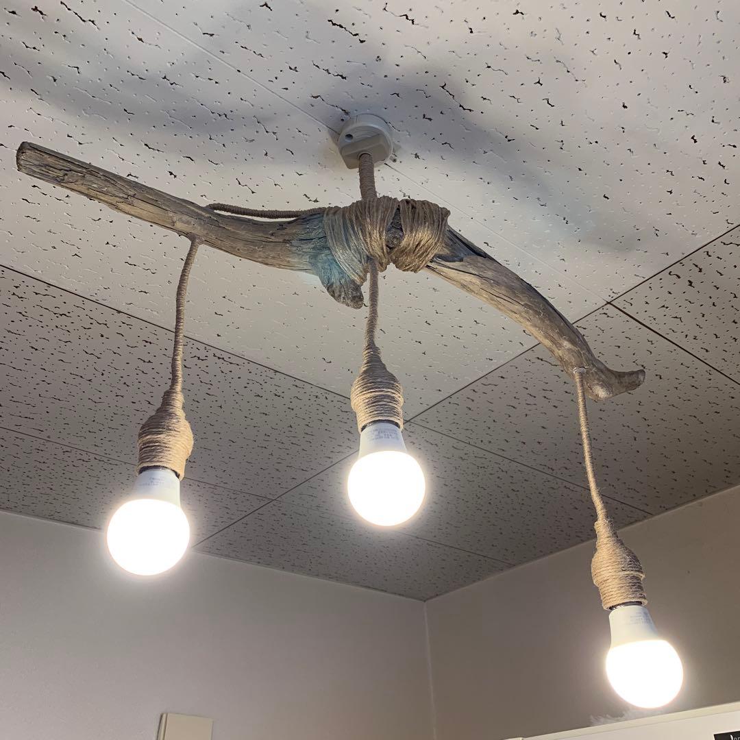 【送料無料】★LED専用★3灯式流木照明★