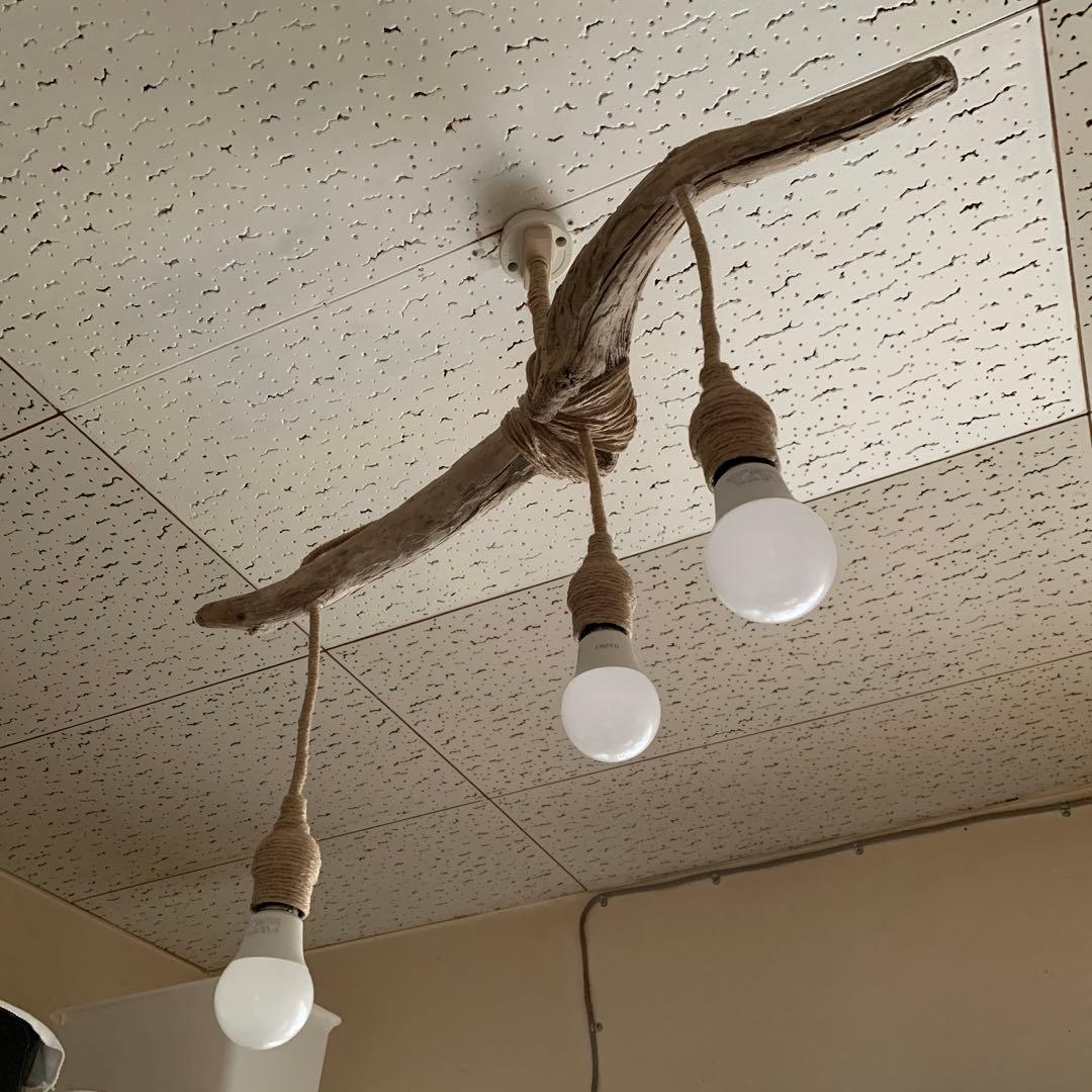 【送料無料】★LED専用★3灯式流木照明★