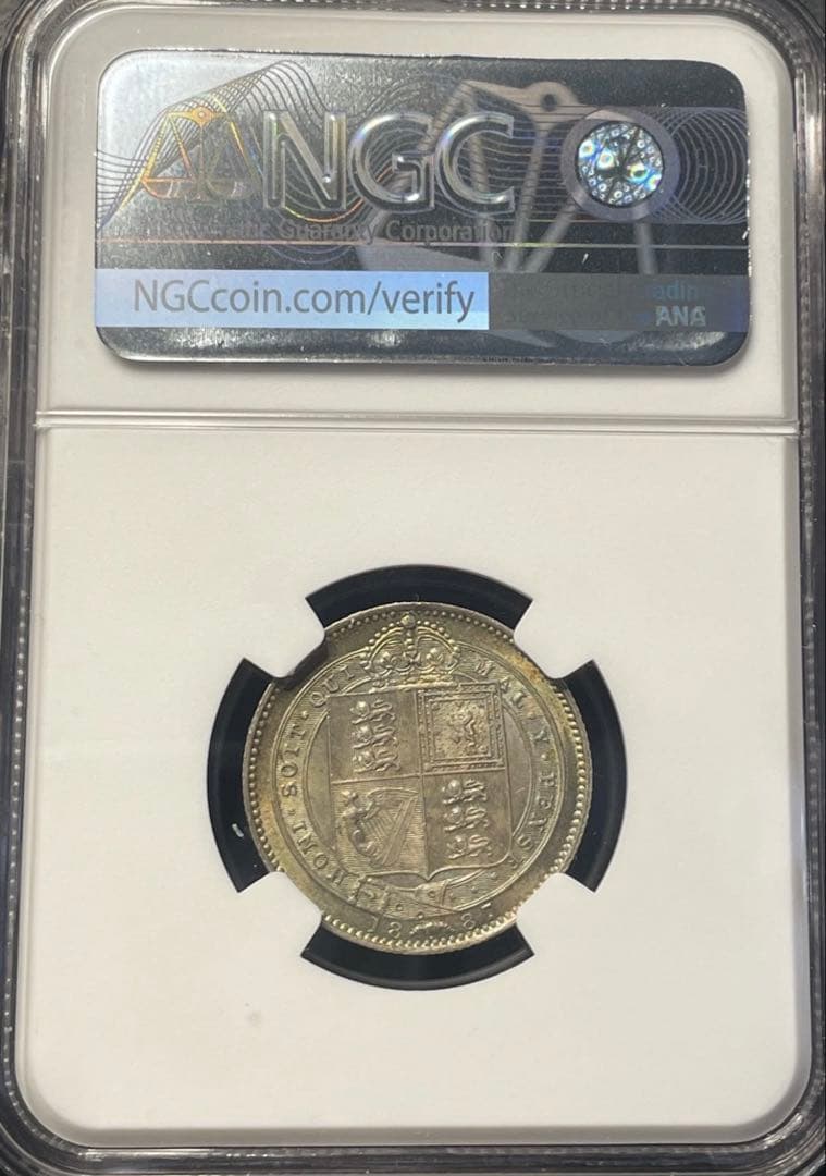 R*a様 1887年英国　ジュベリーヘッドヴィクトリア女王シリング銀貨　NGC認