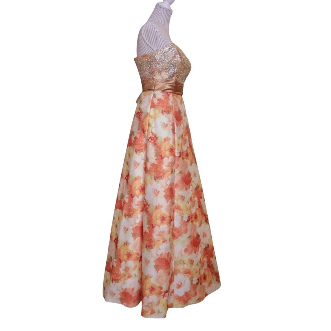 AIMER 花柄ストラップレスドレス