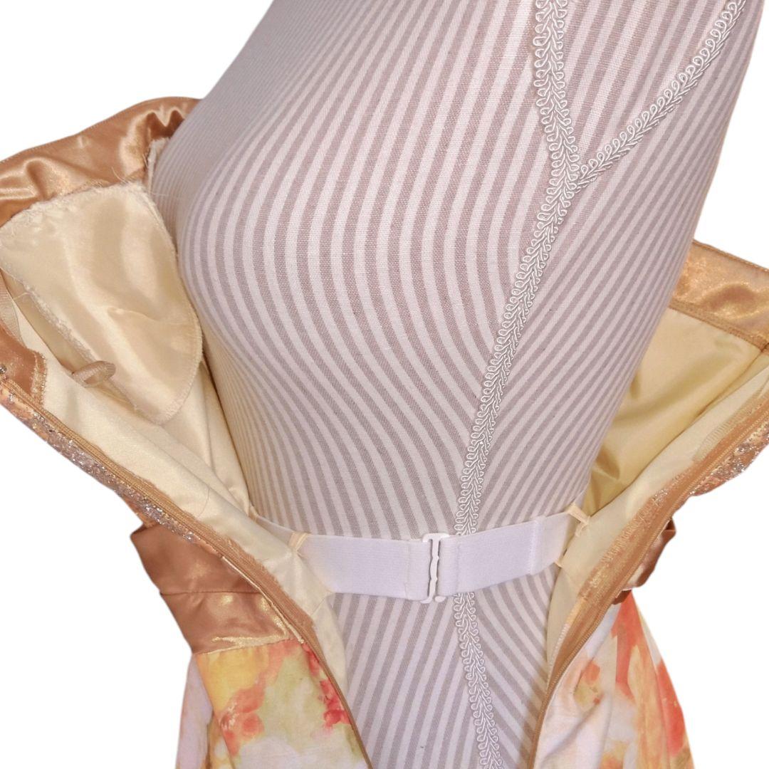 AIMER 花柄ストラップレスドレス