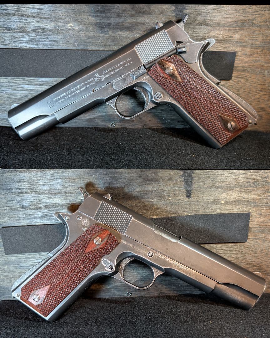 東京マルイ コルトガバメント バトルダメージ塗装 リアルウッドグリップ