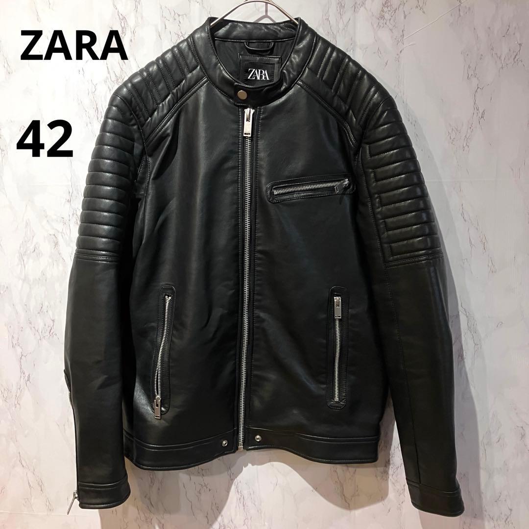 完売品　ZARA ザラ シングルライダースジャケット Lサイズ 42 極美品