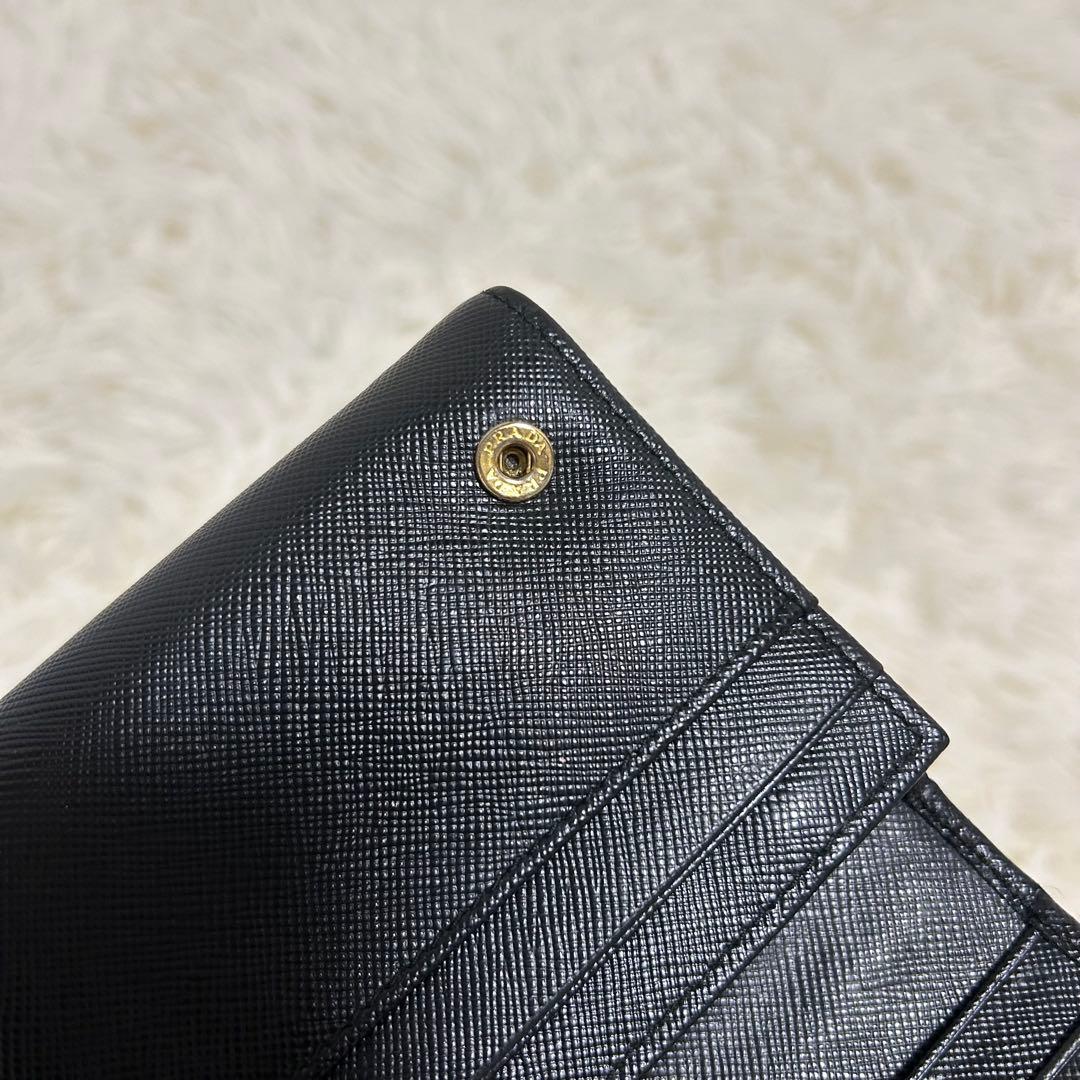 PRADA/プラダ　2つ折り長財布　サフィアーノ　レザー ブラック