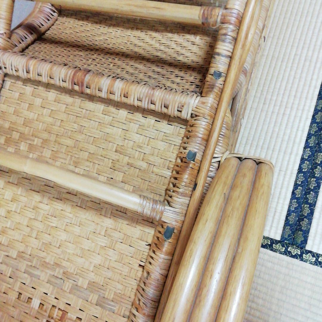 ラタン 籐編 リクライニング チェア ベッド