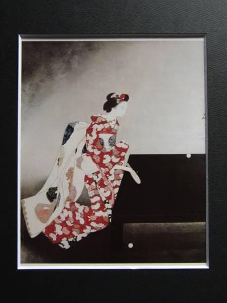 中村貞以、口紅、希少な画集より、新品高級額・額装付、状態良好