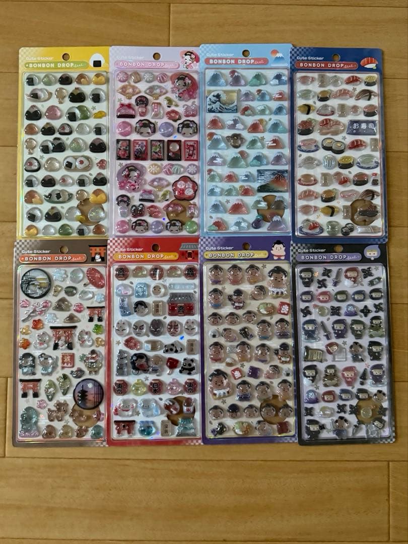 正規品！ ボンボンドロップシール 和柄 ( 舞妓 含む) 8枚セット