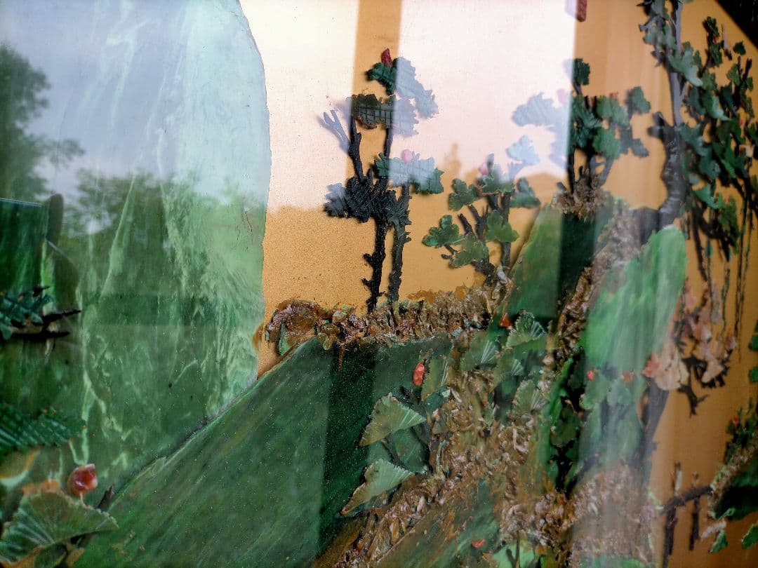 骨董 アンティーク 衝立 ついたて 中国美術 透かし ガラス パーティション