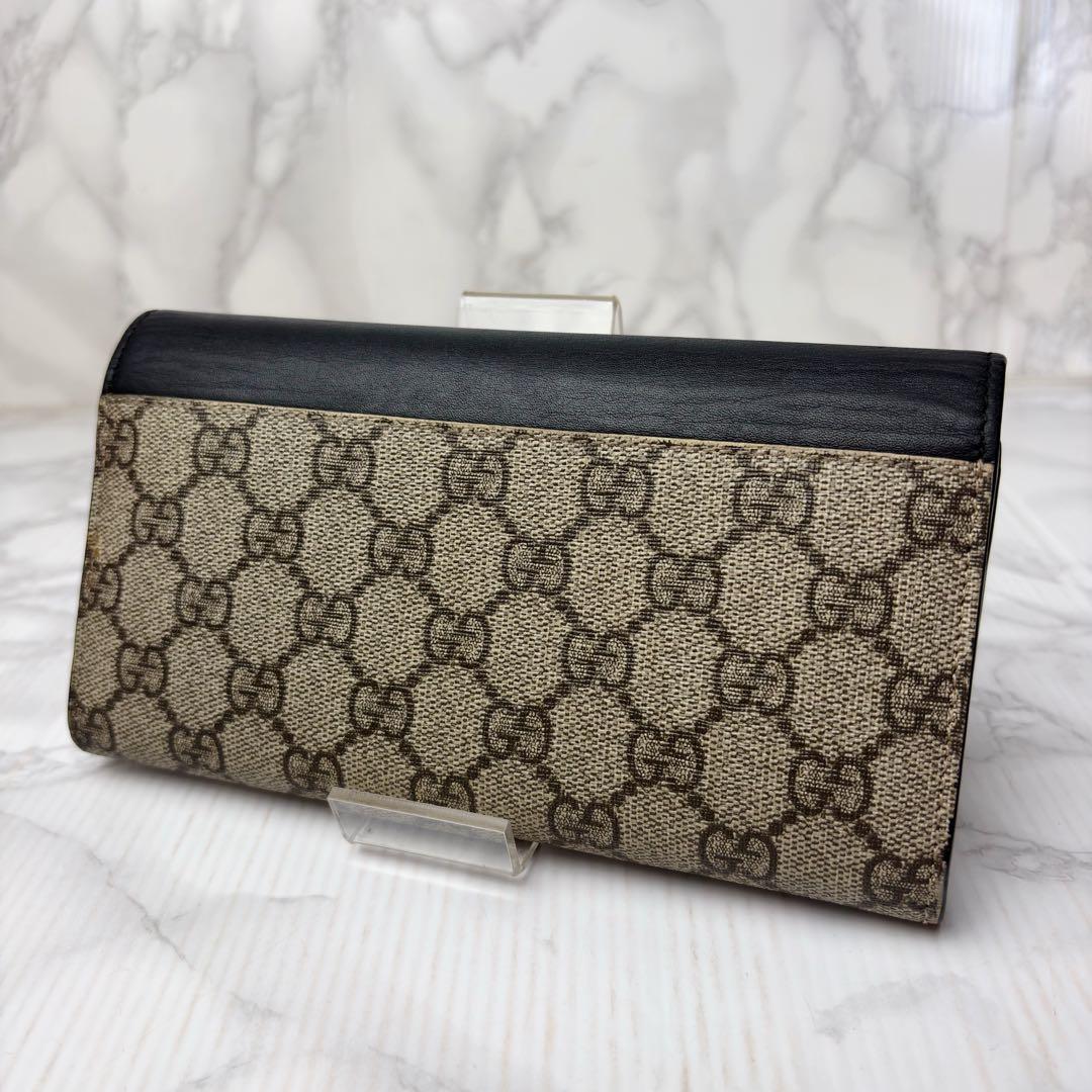 011 極美品GUCCI 長財布 PVC 二つ折り財布 GGスプリーム vy7