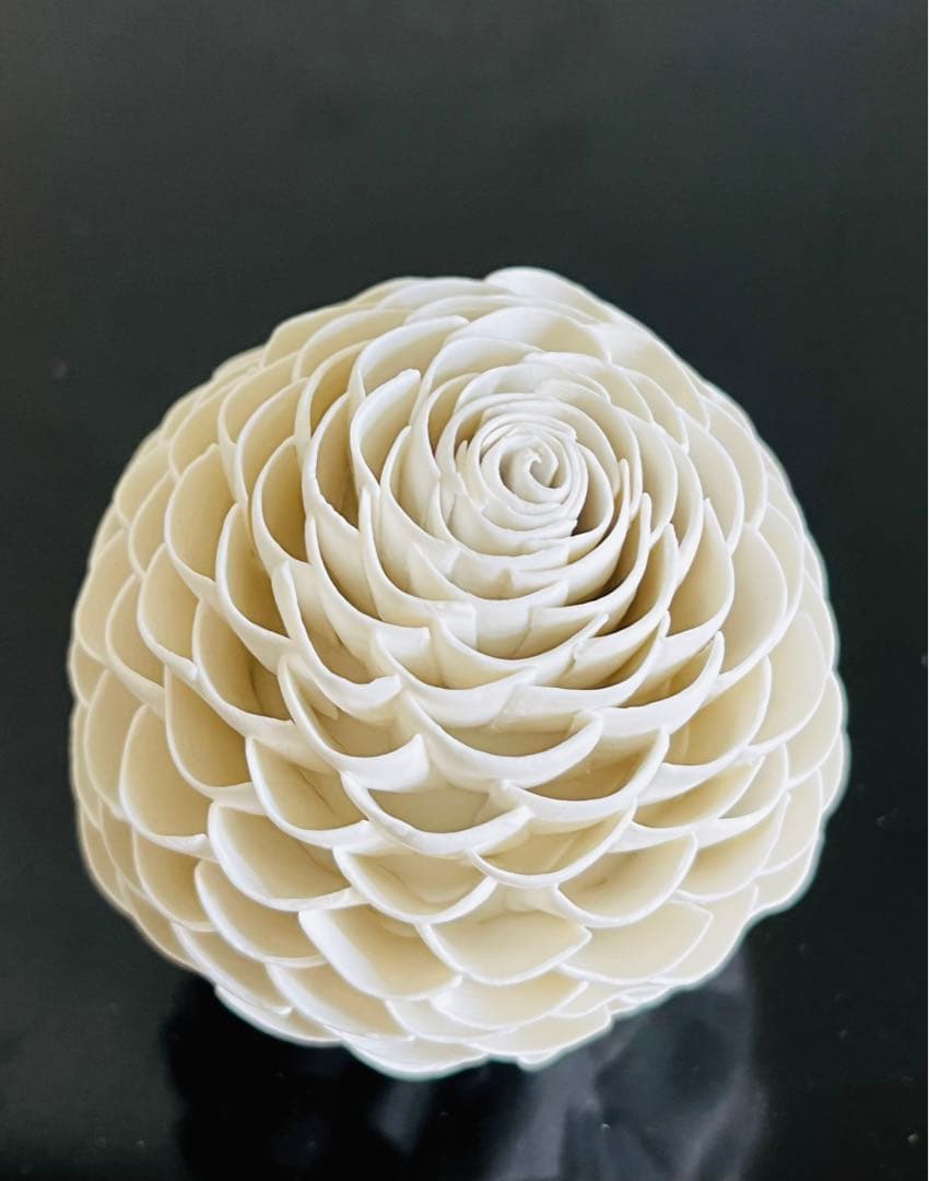 山元規子　オブジェ　陶ー卵殻ー　　（M）見立て　茶室飾　茶道　インテリア　アート