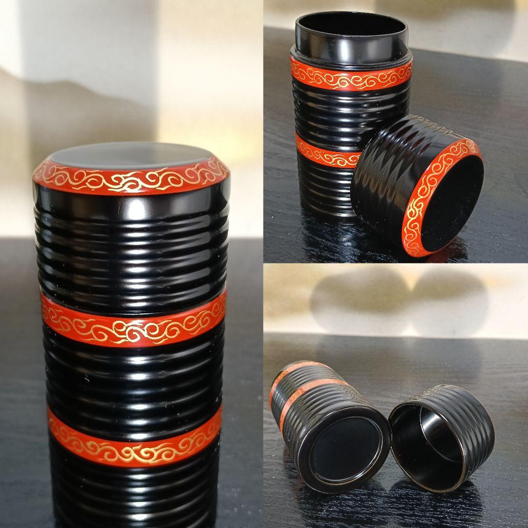 AN94 山本貞斎 莨盆 木地 手付 銀杏透かし彫 共布 小物3点茶道具