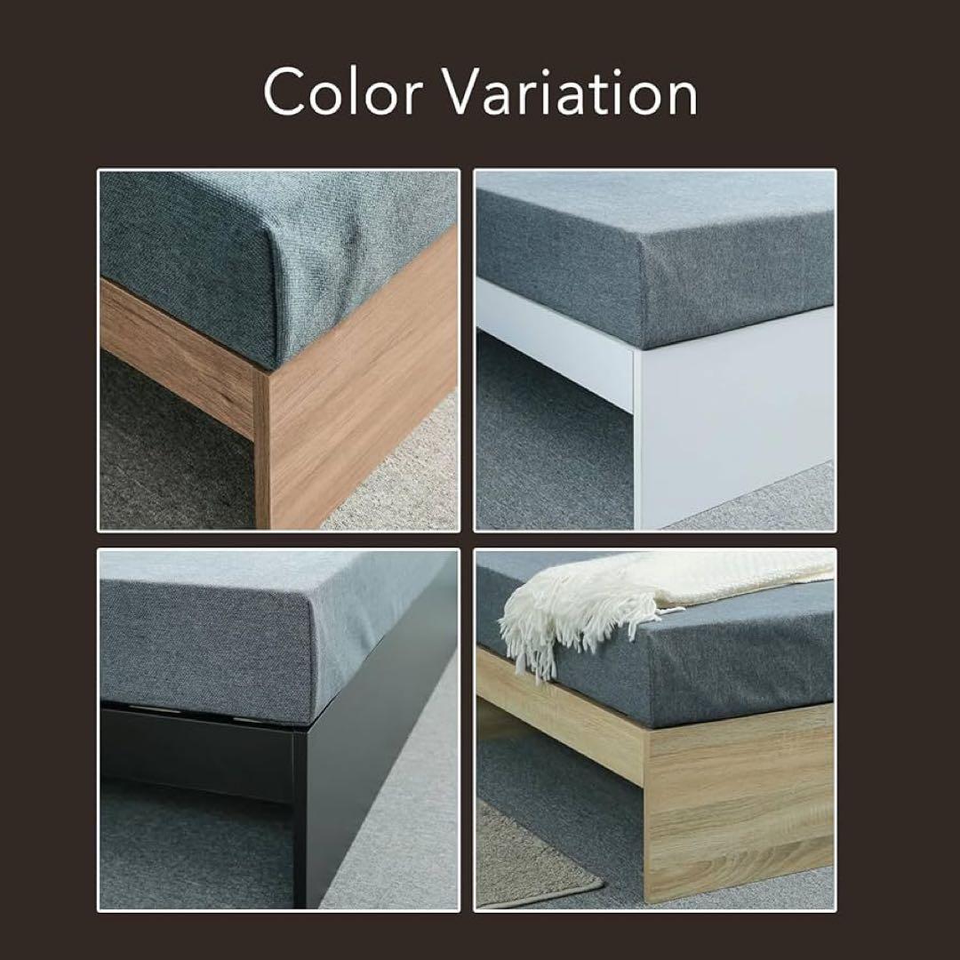 シングル 照明付き ベッドフレーム 収納空間 収納ベッド ナチュラル ブラック