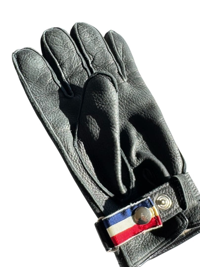 THOM BROWNEトムブラウン レザー 手袋 黒 ストラップ付き