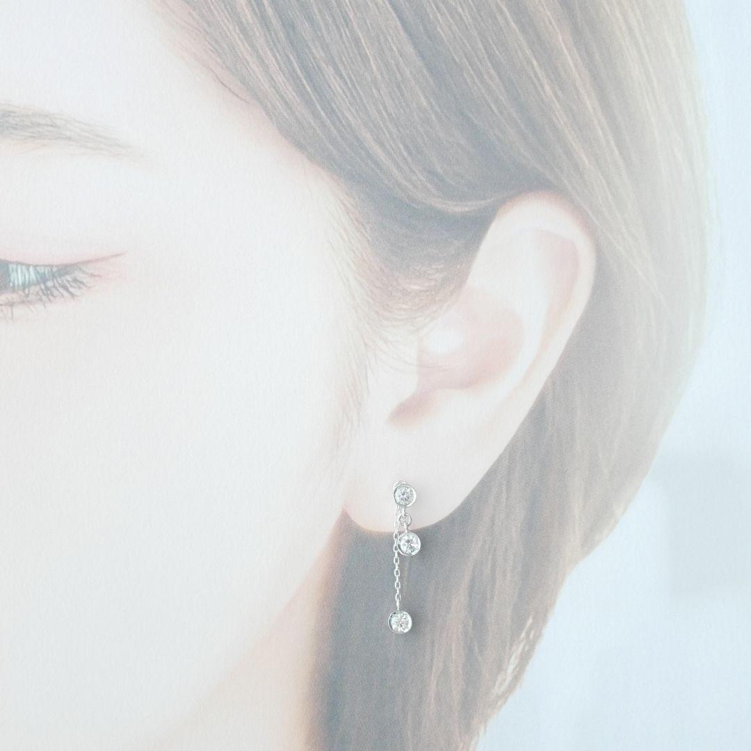 希少【ポンテヴェキオ】K18WG ダイヤモンド　0.60ct 2way ピアス