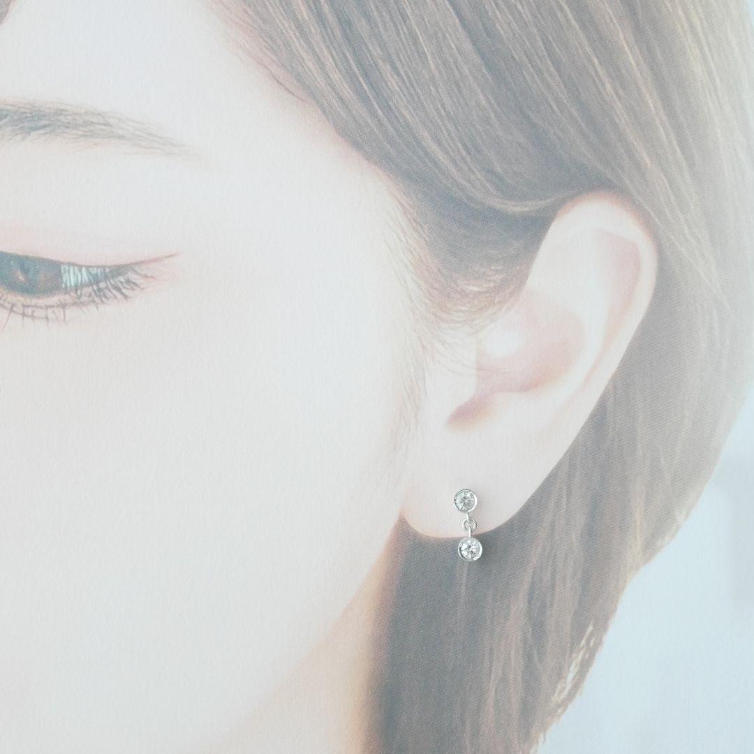 希少【ポンテヴェキオ】K18WG ダイヤモンド　0.60ct 2way ピアス