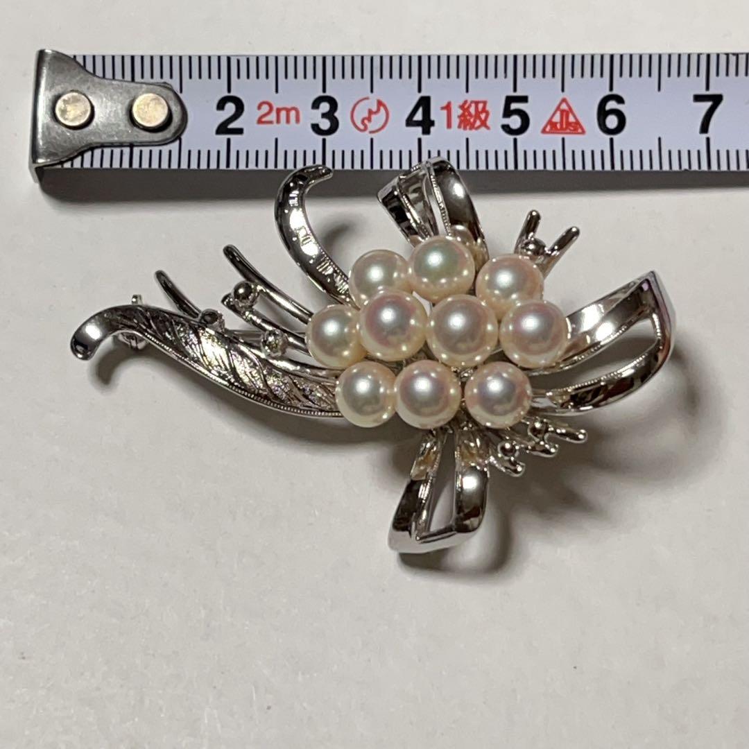 本真珠　アコヤ真珠　シルバーブローチ