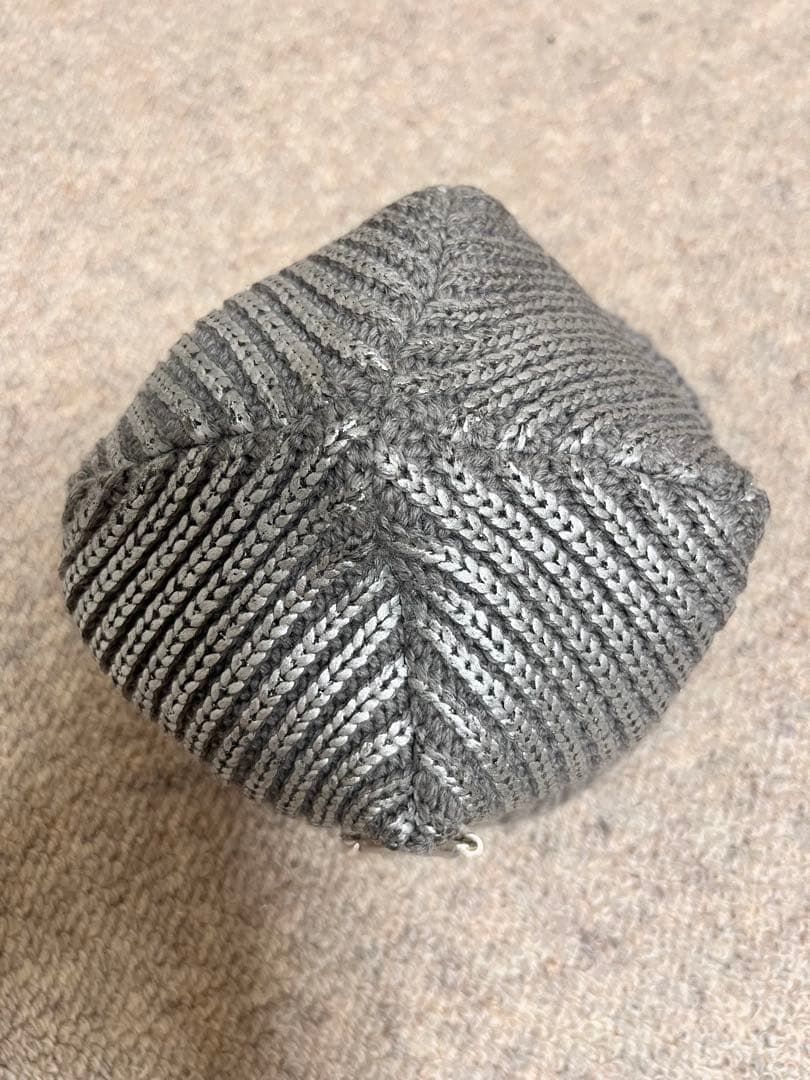 Christian Diorグレー リブ編み ビーニー 帽子
