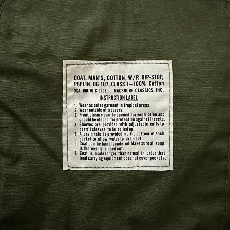 【新品】70s 米軍 OG107 ジャングルファティーグジャケット 5th SR