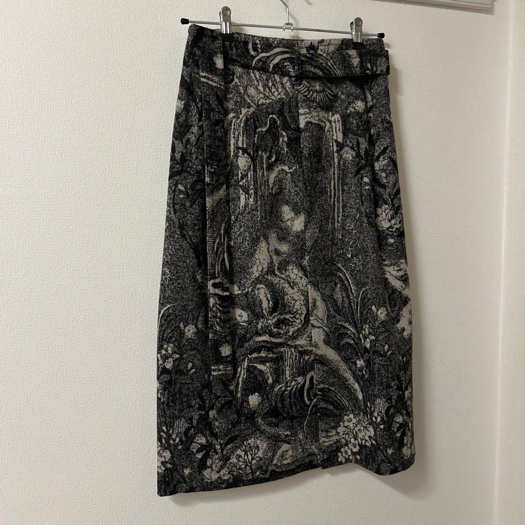 CABaN フランネルジャカードラップスカート