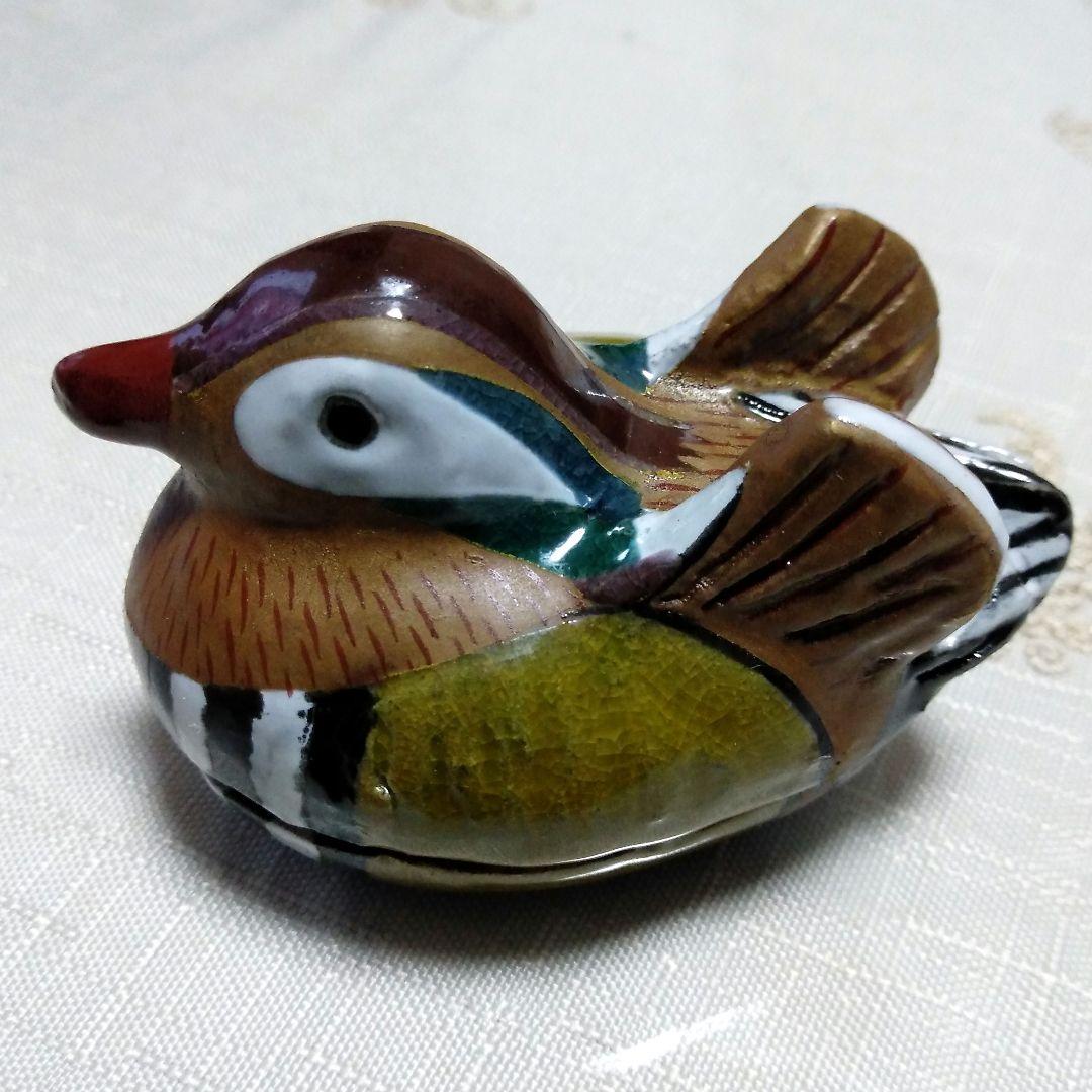 茶道具　出雲焼　おしどり香合　11代　 長岡空権作 木箱付き