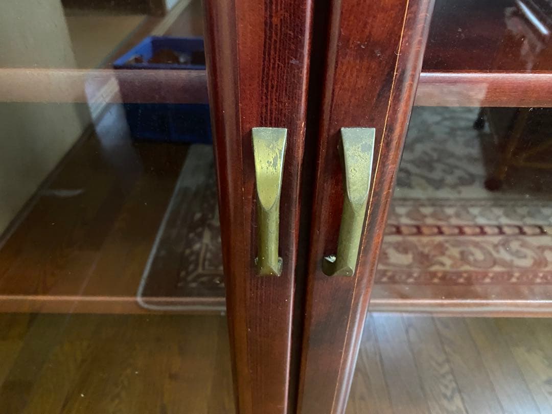 karimoku オールド カリモク キャビネット 木製 ボード ガラス扉付