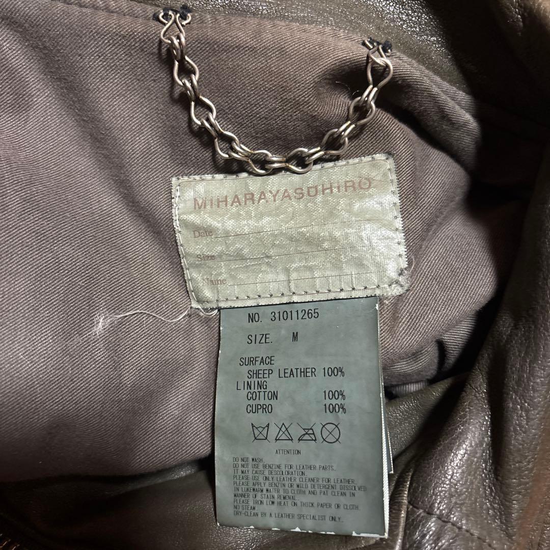 値下げ　希少　ミハラヤスヒロ シープ レザー ライダース ジャケット ビンテージ
