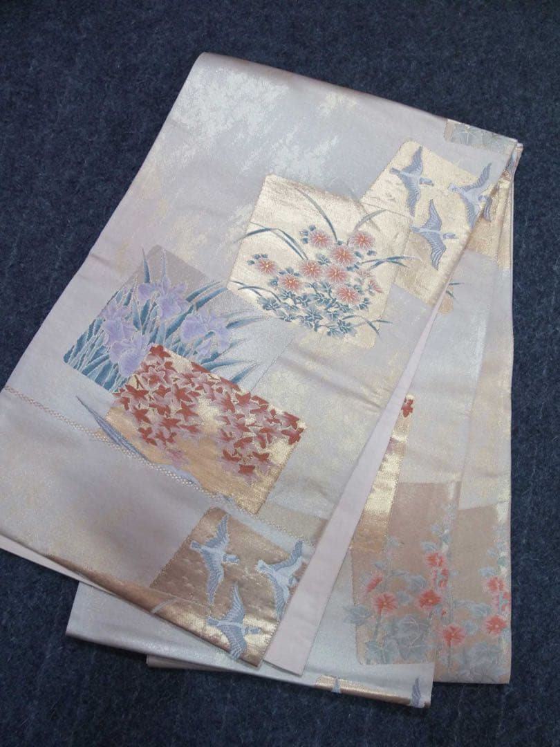 豪華3点セット】振袖／橙色　御所解文様＊吉祥文様尽くし／袋帯　長襦袢　晴れの日に