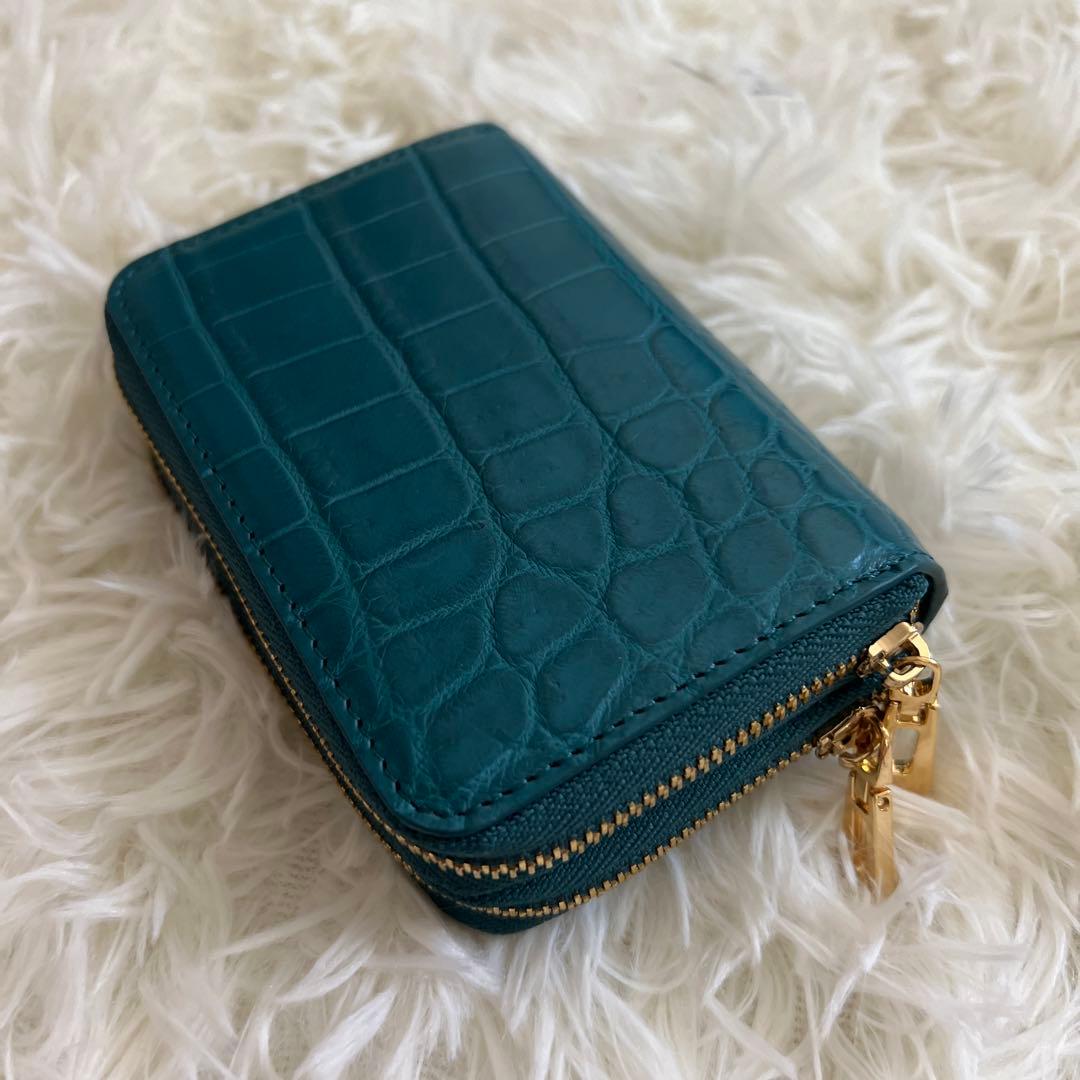 メル11865 さん専用新品　ヘンローンクロコダイルマットWファスナー小銭入れ