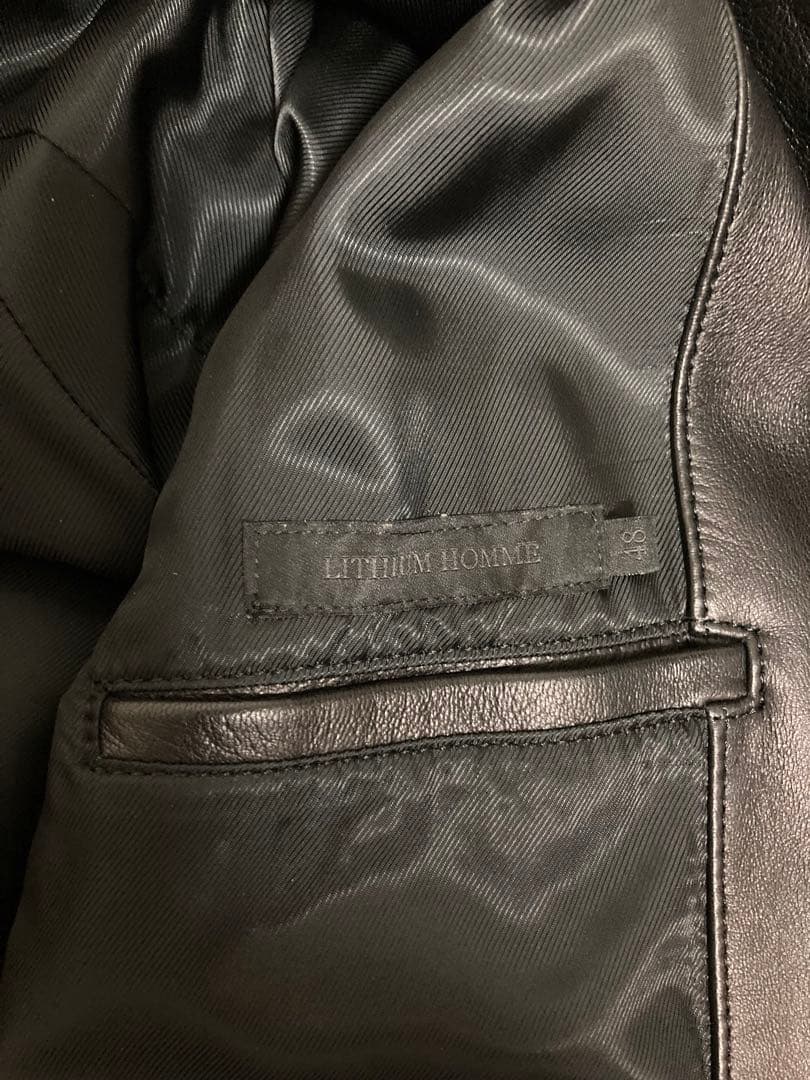 【極美品】LITHIUM HOMME ラムレザージャケット ブラック　 48