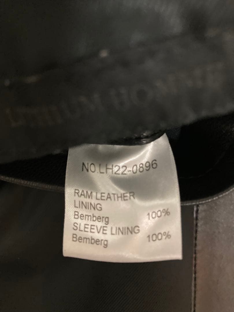 【極美品】LITHIUM HOMME ラムレザージャケット ブラック　 48