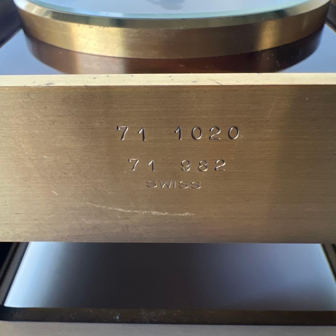 SWISS MADE ゼンマイ式置時計 鐘鳴り可 真鍮調
