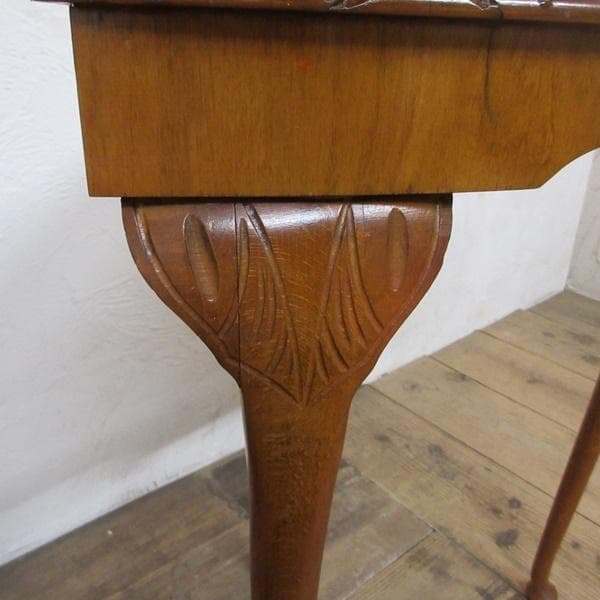 イギリス アンティーク 家具 コーナーサイドテーブル 猫脚 木製 6911d