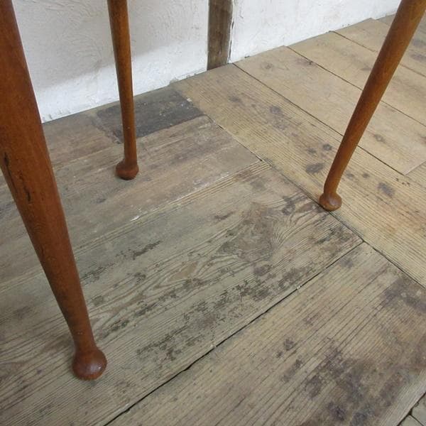 イギリス アンティーク 家具 コーナーサイドテーブル 猫脚 木製 6911d