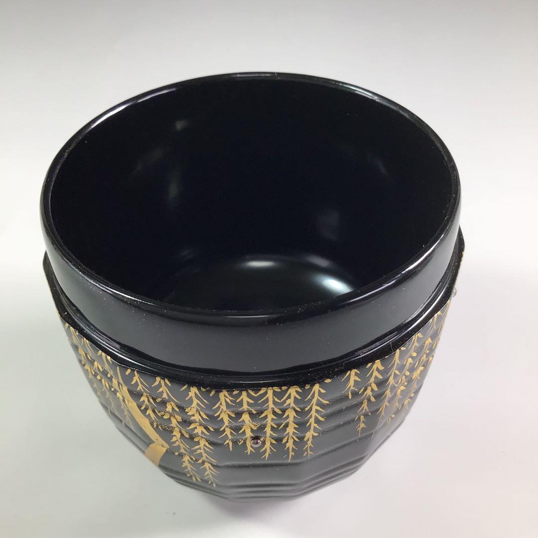 Ｒ２７１　棗　『蒔絵師　西村弘峰作』『認得斉好写』『柳棗』　共箱　茶道具