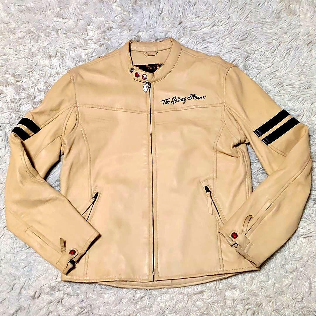 【超希少】ローリングストーンズ 羊革 バック刺繍 シングルライダース L