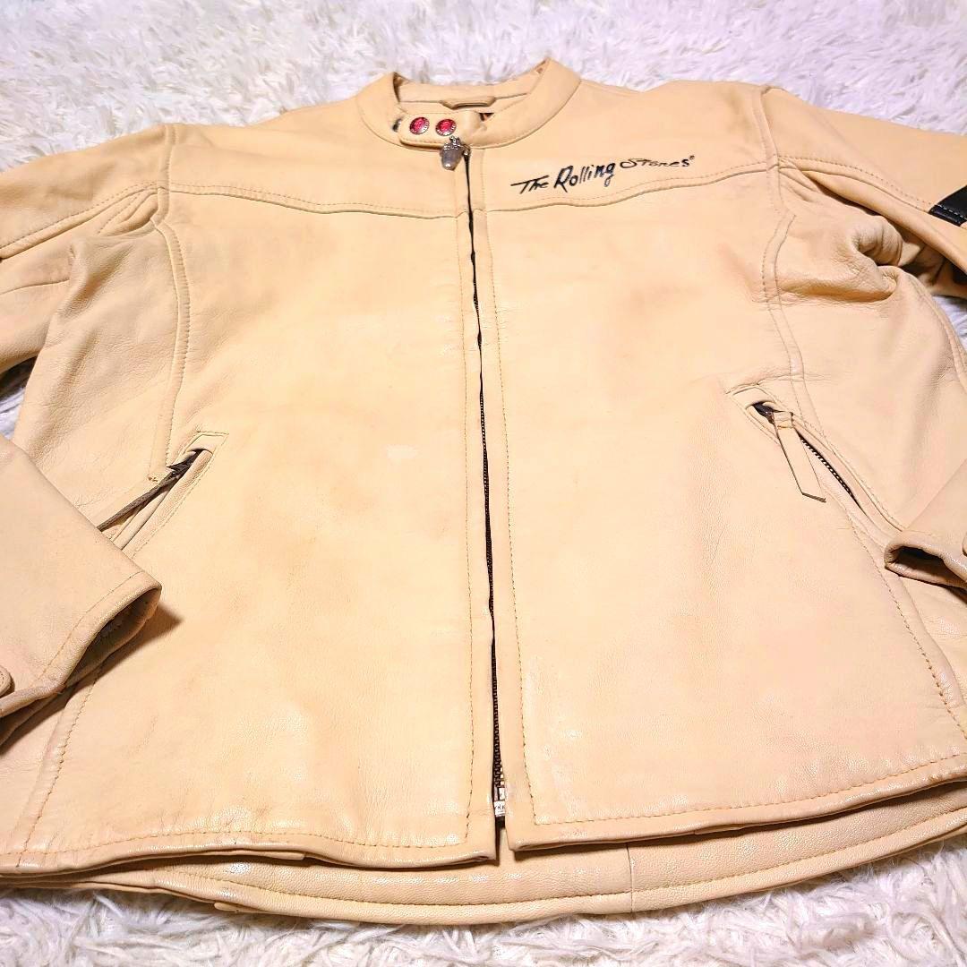 【超希少】ローリングストーンズ 羊革 バック刺繍 シングルライダース L