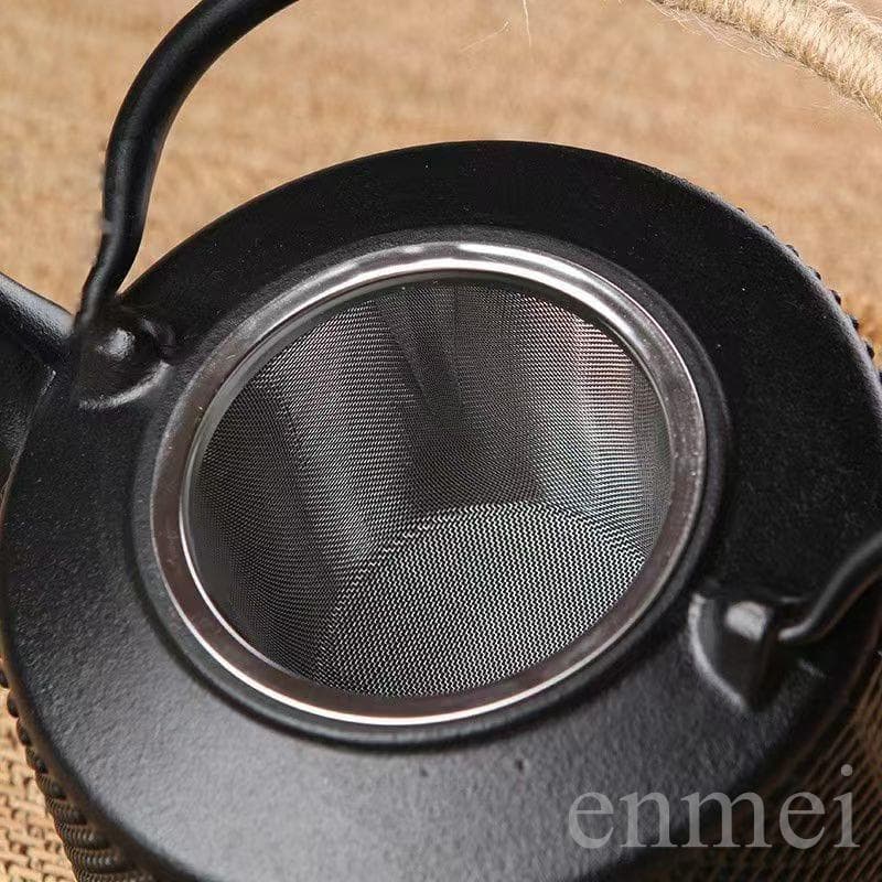 中国古美術・黒い鋳鉄製急須・鉄瓶・ケトル・860ml・酒器・茶壺・茶道・煎茶道具