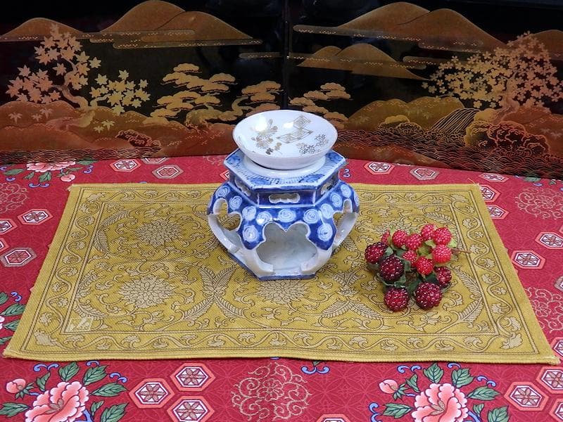 古伊万里　染付　壺型透かし 渦巻の図　六角　盃台　E471AS-CGm