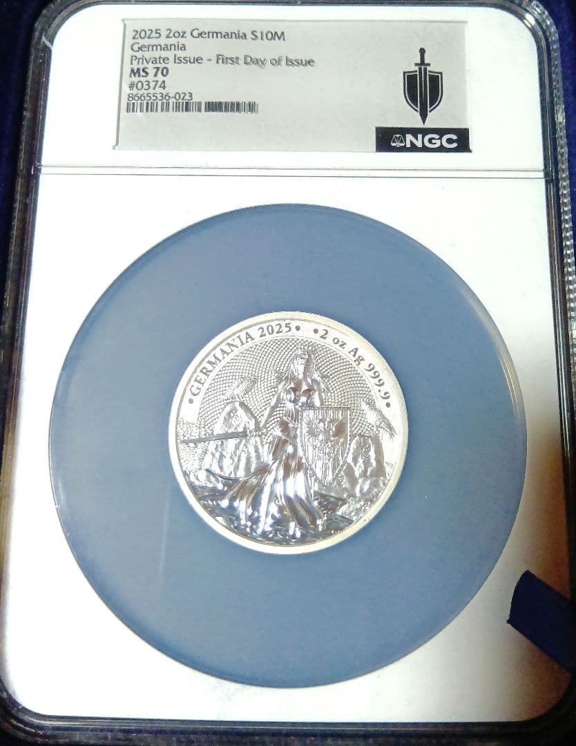 NGC 2025 MS70 ゲルマニア 2オンス 銀貨 希少　1000枚限定