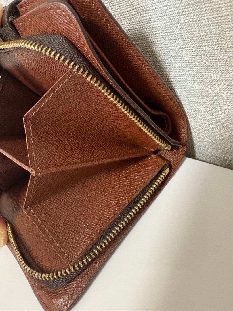 正規品 ルイヴィトン モノグラム 二つ折り財布 使用感あり 箱付