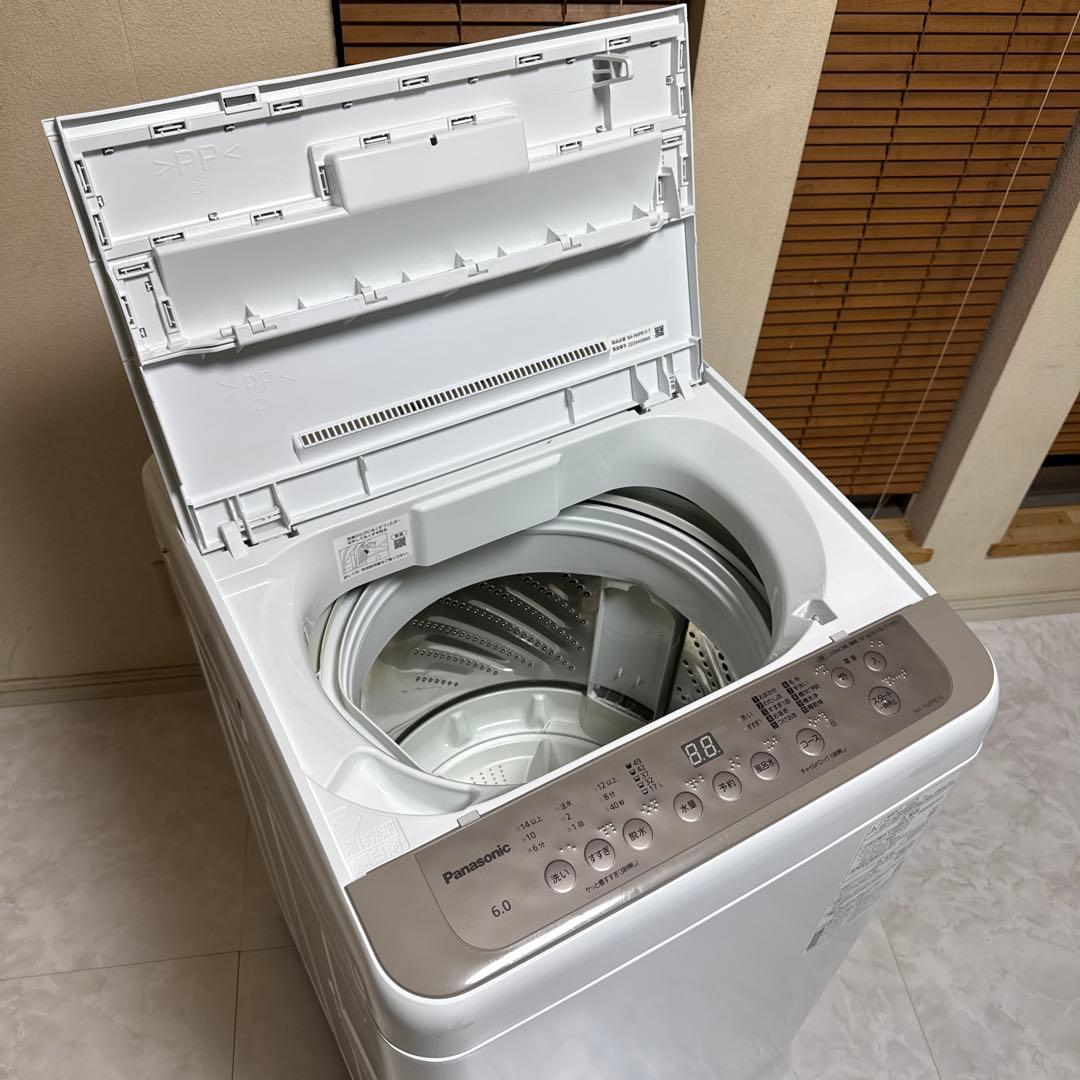 美品 Panasonic 2022年 洗濯機 6kg 人気シリーズハイモデル